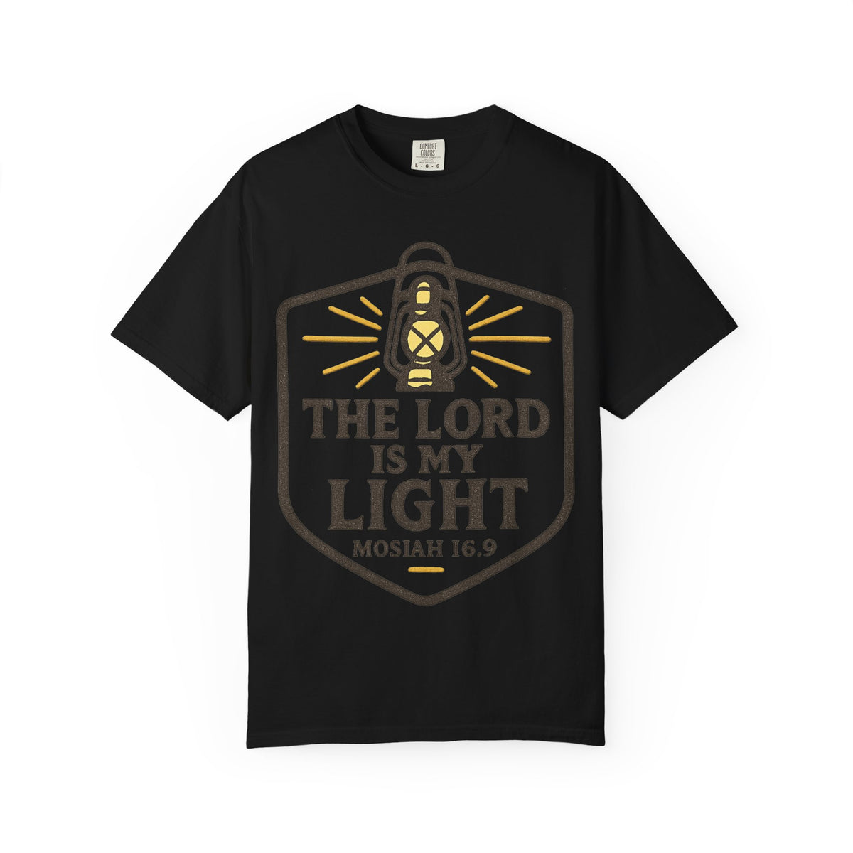 Color: Black | The Lord is My Light Unisex Garment-Dyed T-shirt