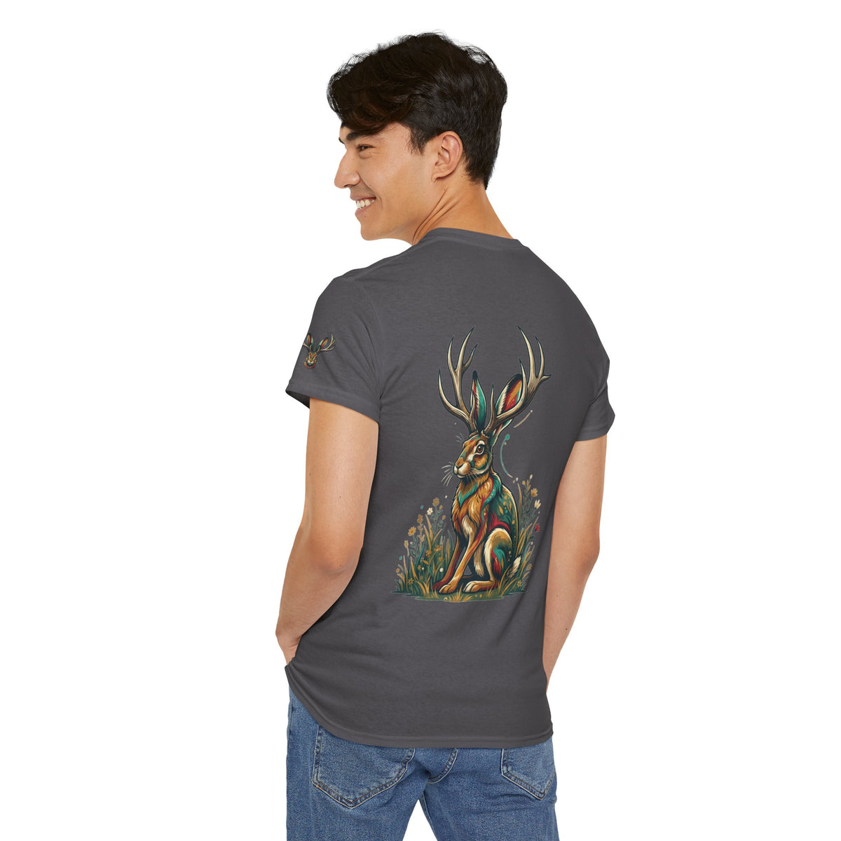 Color: Charcoal | Jackalope (American Folklore) Premium Graphic Tee