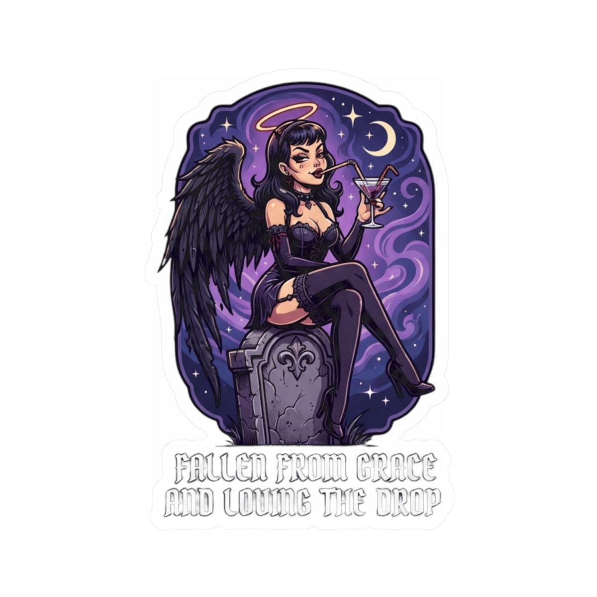 "Fallen From Grace and Loving the Drop" Sticker — Main