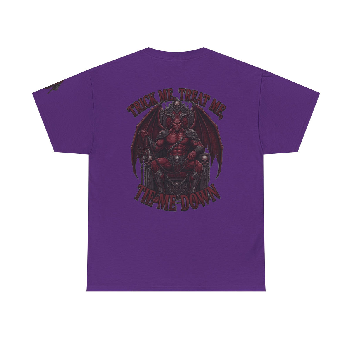 Color: Purple | Trick Me Treat Me Tie Me Down Premium Graphic Tee