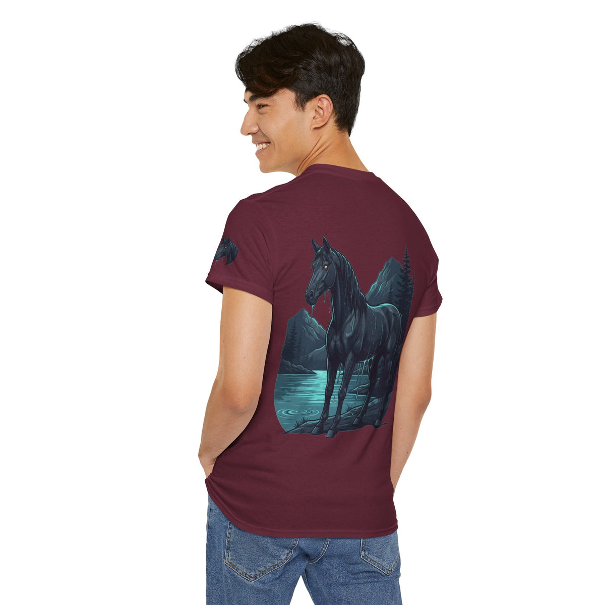 Color: Maroon | Kelpie (Scottish Folklore) Premium Graphic Tee