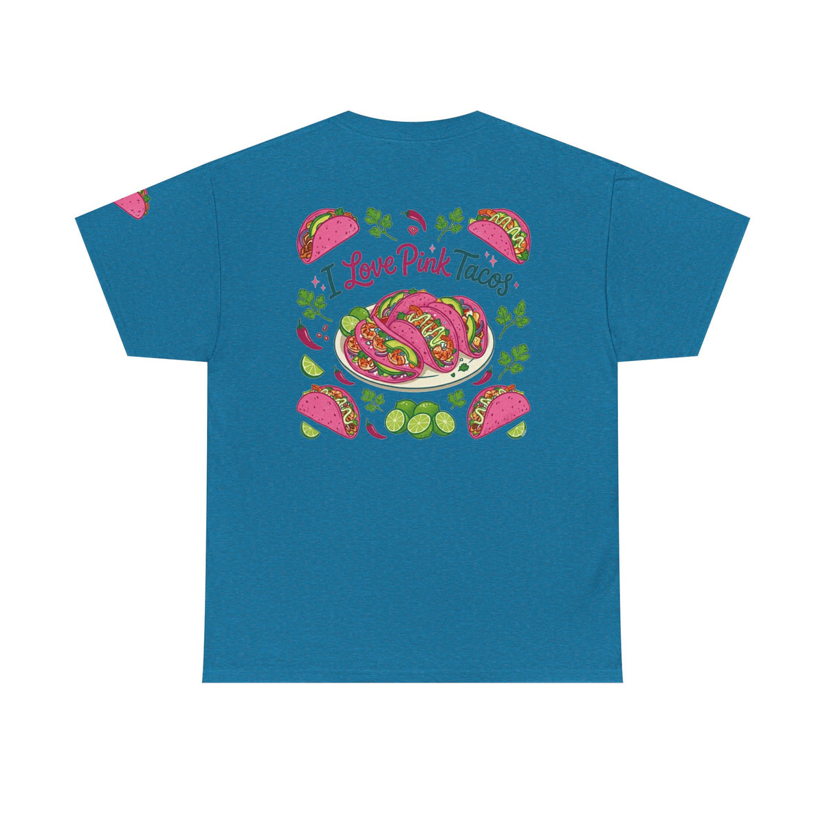Color: Antique Sapphire | I Love Pink Tacos Premium Graphic Tee