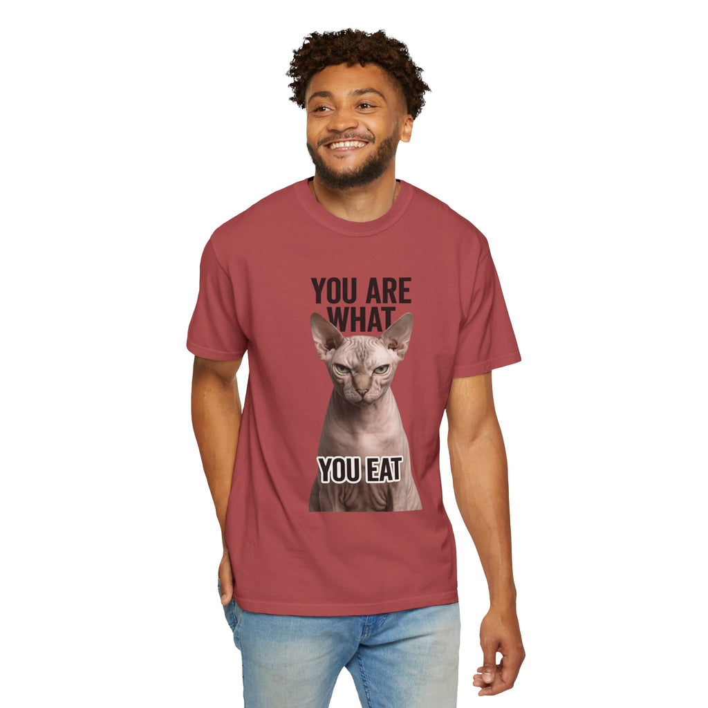 "You Are What You Eat - Cat 1" Unisex Garment-Dyed T-shirt