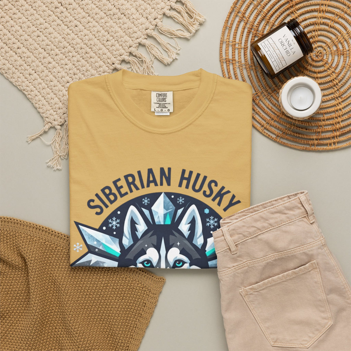 "Siberian Husky Loyal & Free" Unisex Garment-Dyed Tee
