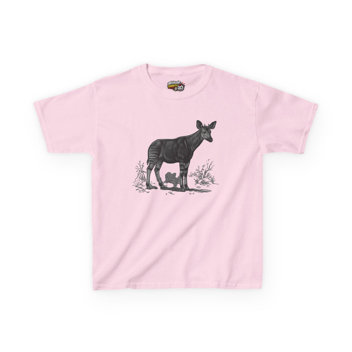 "Pencil Sketch Art Okapi" Kids Tee