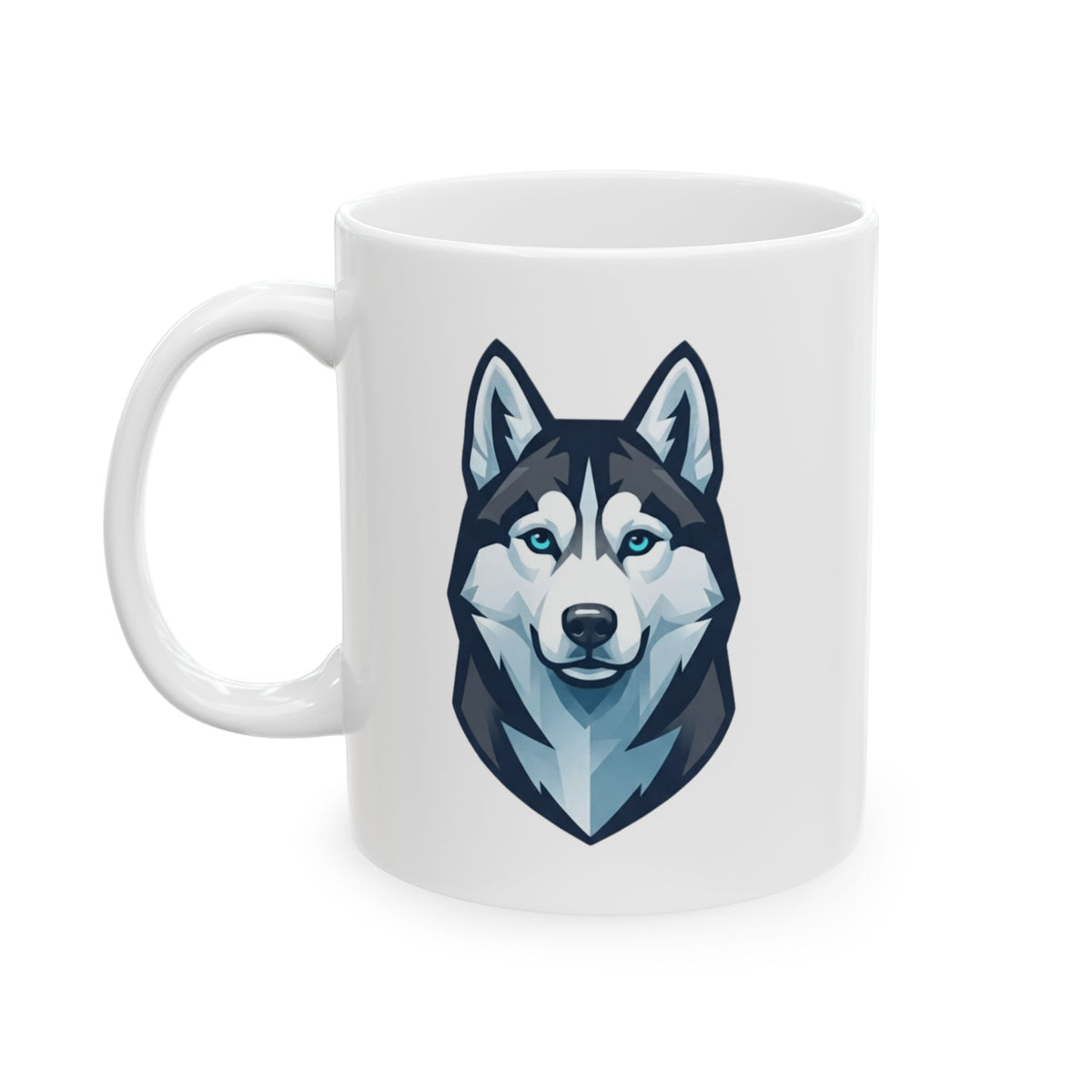 "Siberian Husky Loyal & Free" White Ceramic Mug — Graphic