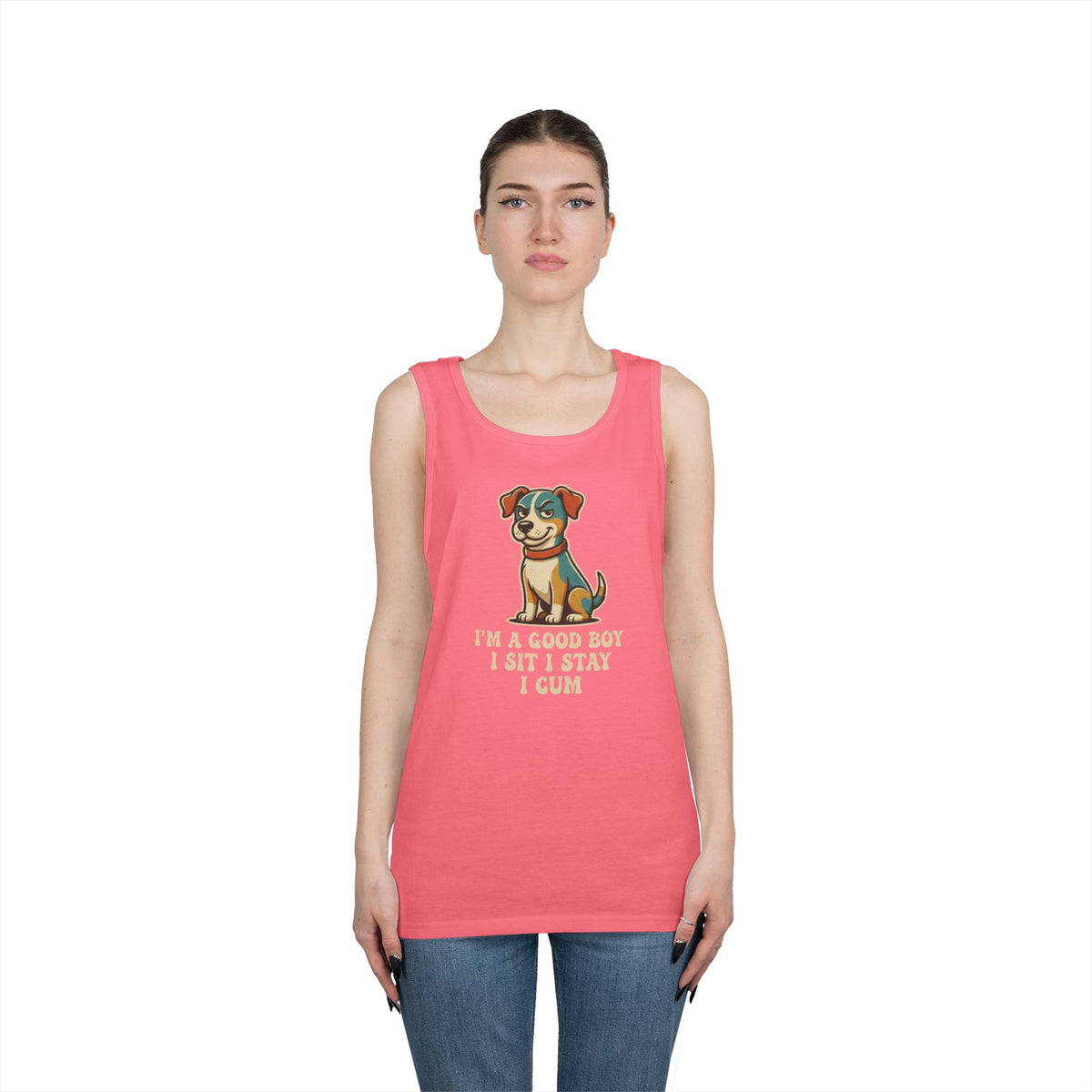 Color: Safety Pink | I'm A Good Boy Tank Top
