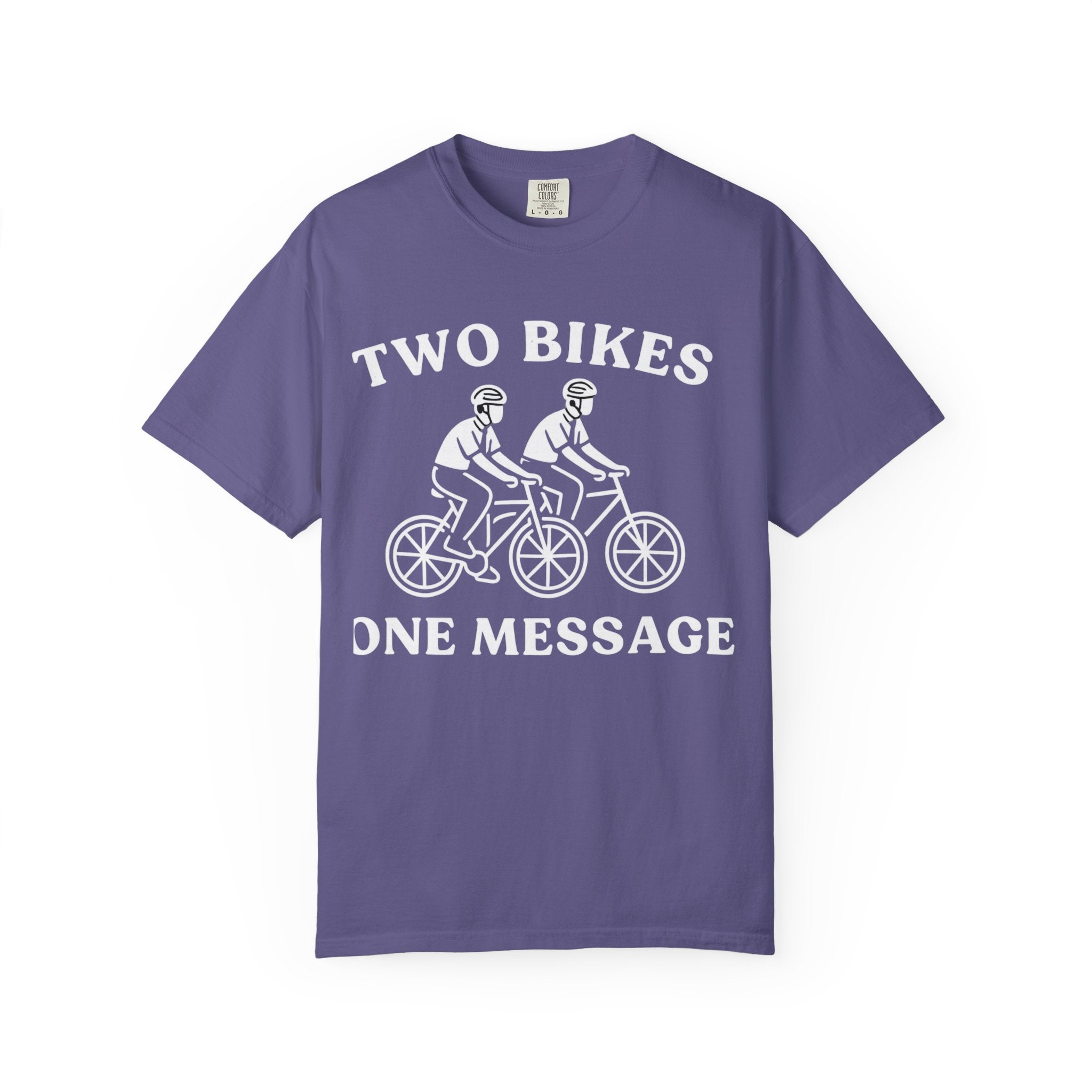 "Two Bikes, One Message" Unisex Garment-Dyed T-shirt