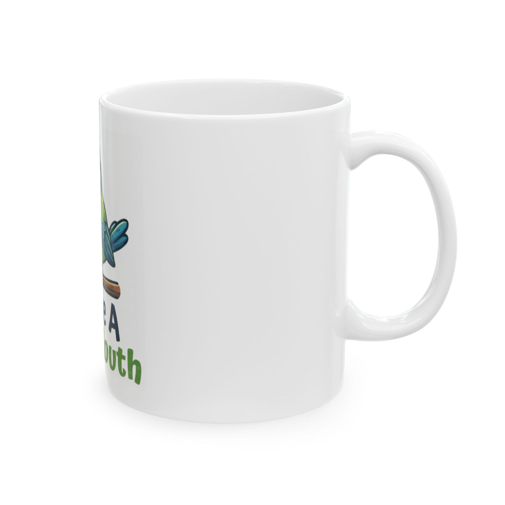 "Fowl Mouth" White Ceramic Mug