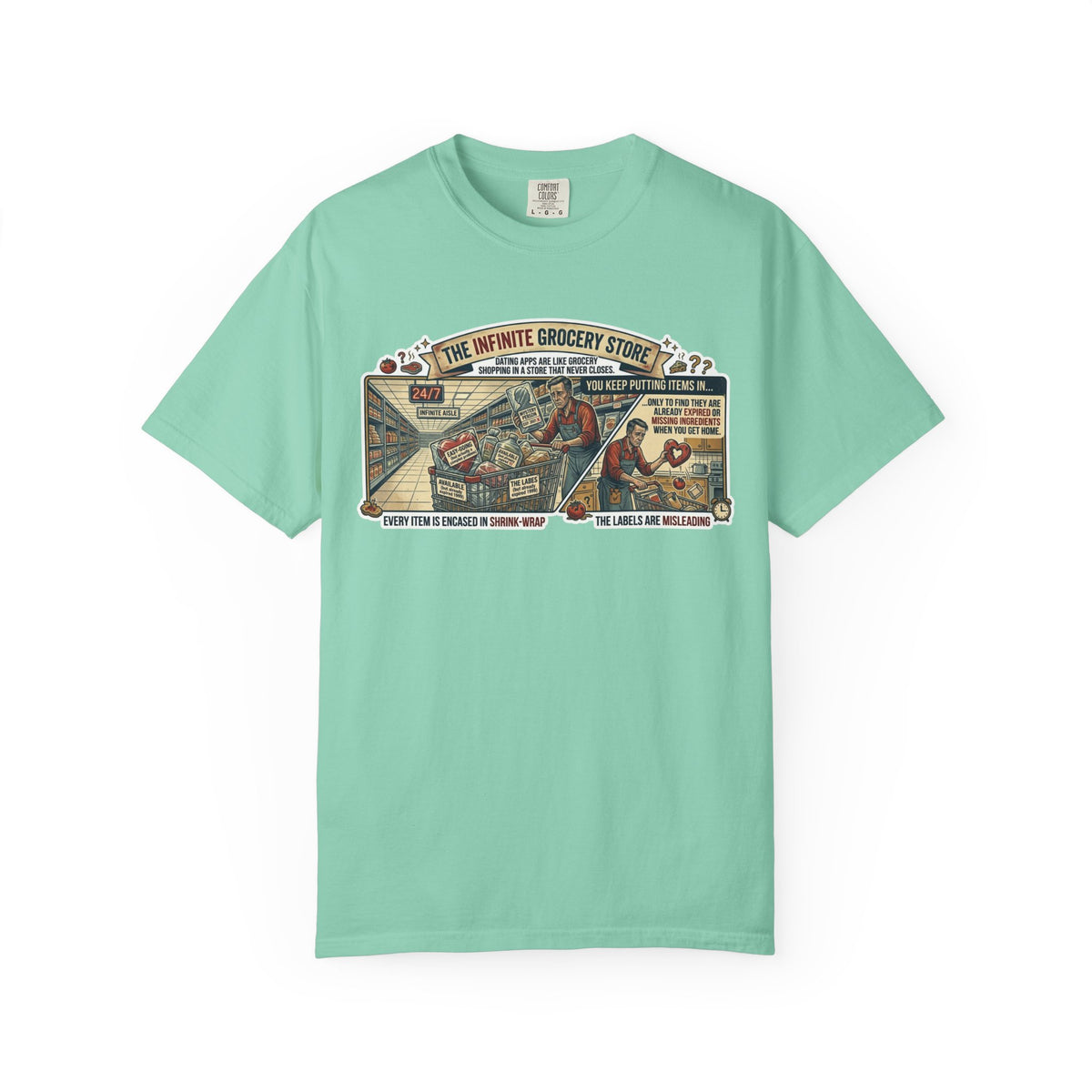 Color: Island Reef | Infinite Grocery Store Unisex Garment-Dyed Tee