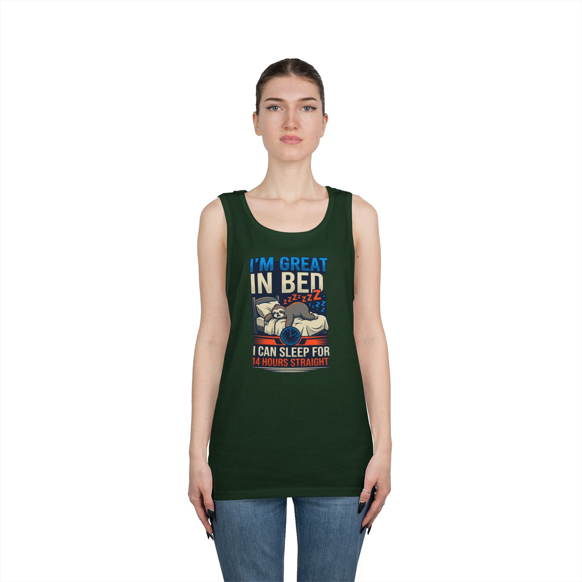 Color: Forest Green | I'm Great In Bed Tank Top