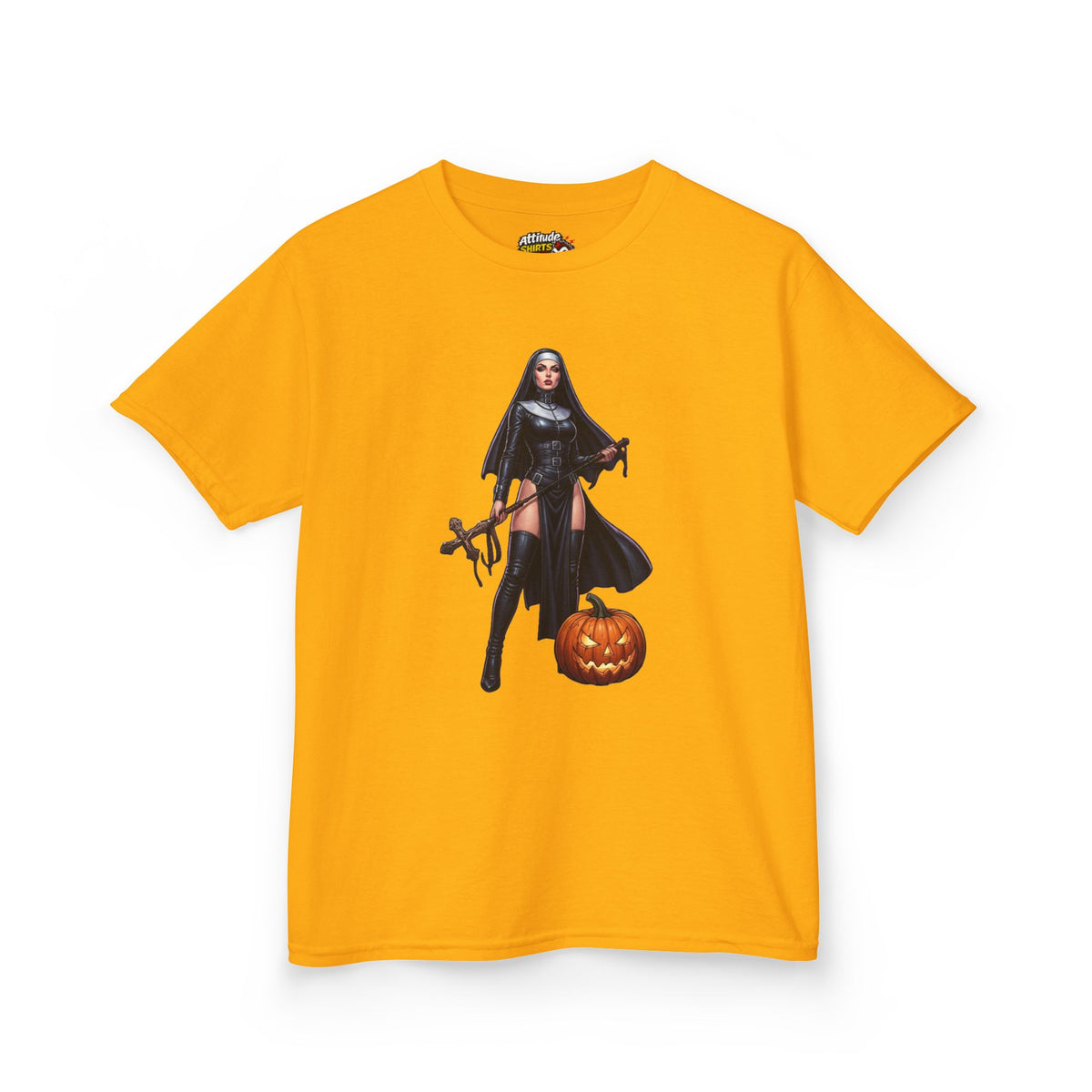 Color: Gold | Sexy Halloween Nun Kids Tee