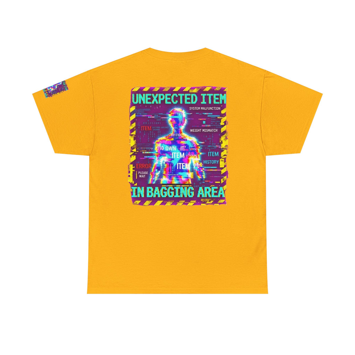 Color: Gold | Unexpected Item In Bagging Area Premium Graphic Tee