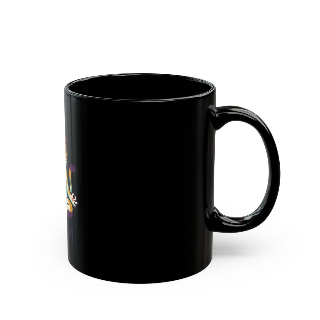 "Cat CALM" Black Ceramic Mug