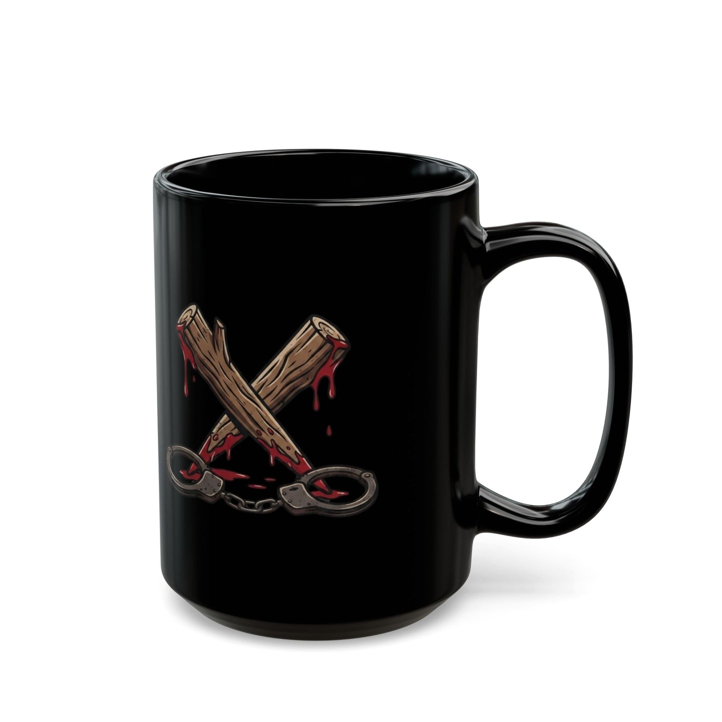 "Pound Your Stake In Me" Black Ceramic Mug — Graphic