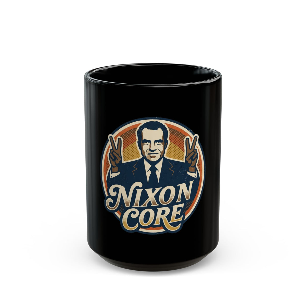 "Nixon Core" Black Ceramic Mug