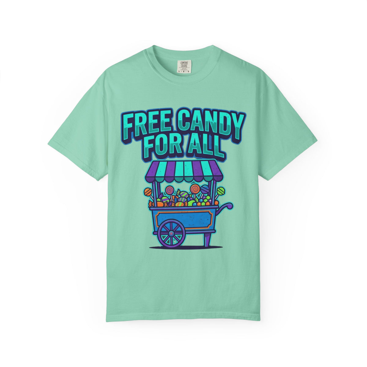 Color: Island Reef | Free Candy For All Unisex Garment-Dyed Tee