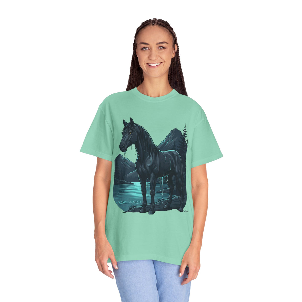 Color: Island Reef | Kelpie (Scottish Folklore) Unisex Garment-Dyed Tee