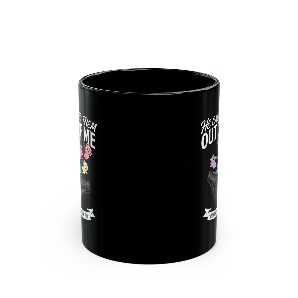 "Good Book Series He Called Them Out Of Me" Black Ceramic Mug