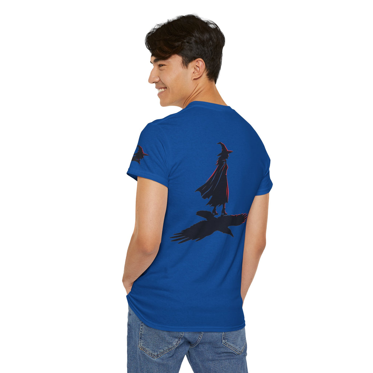 Color: Royal | Witch With Raven Shadow Premium Graphic Tee