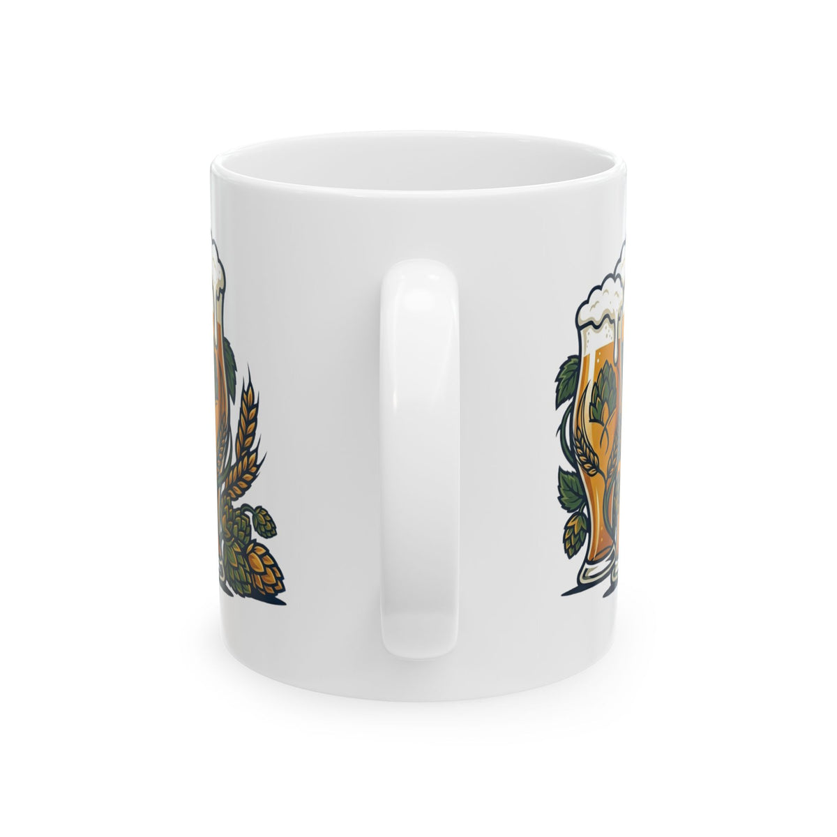 "Beer" White Ceramic Mug