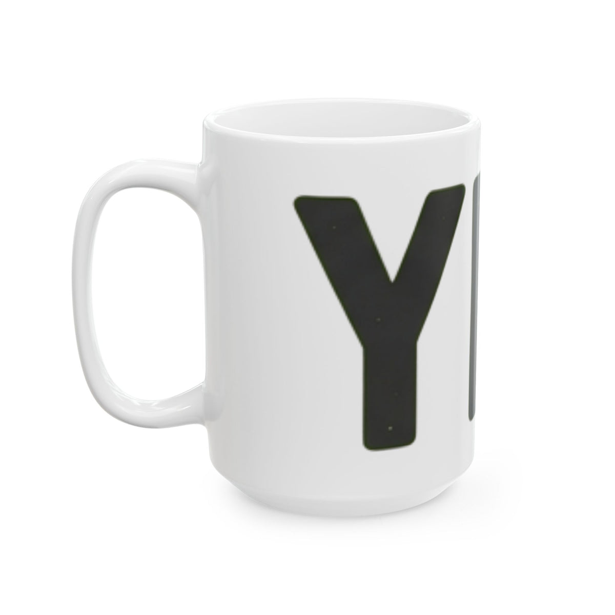 "Just Say Yes" White Ceramic Mug — Graphic