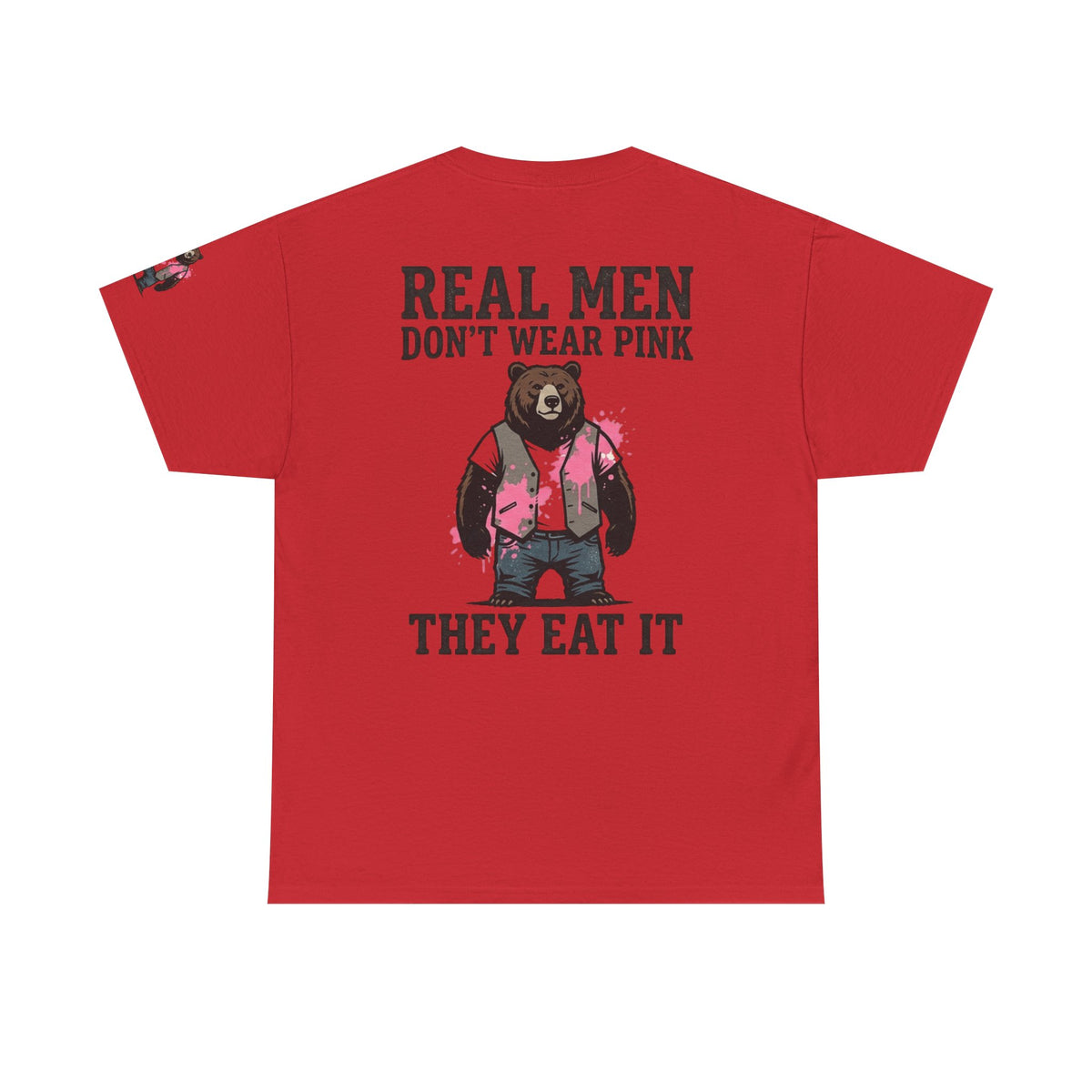 Color: Red | Real Men Eat Pink Premium Graphic Tee