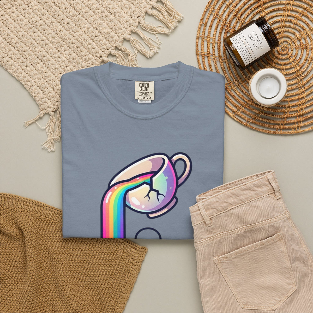 "Surviving on Caffeine Spite and Superior Aesthetics" Unisex Garment-Dyed Tee