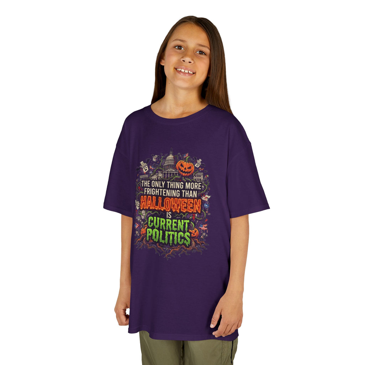 Color: Purple | Current Politics Kids Tee