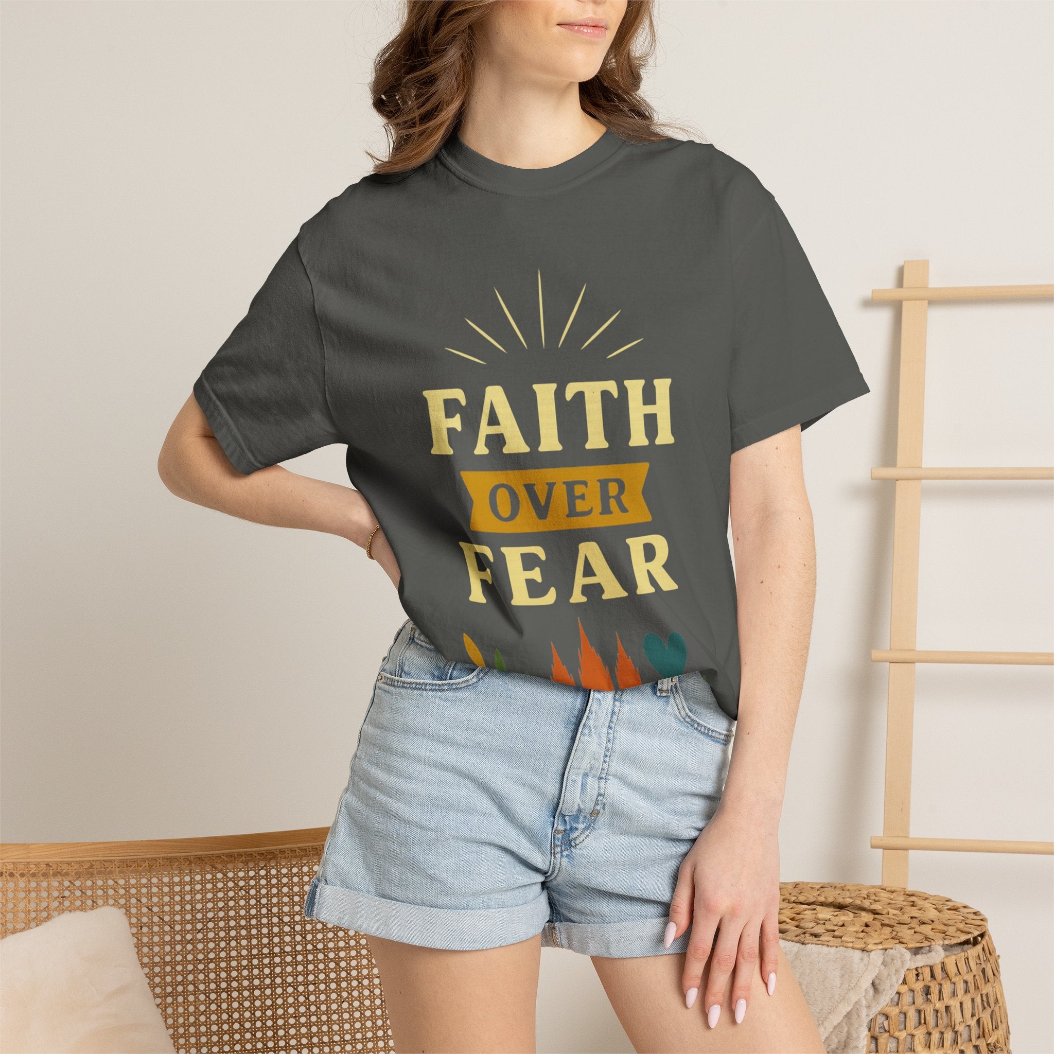 “Faith Over Fear” Unisex Garment-Dyed T-shirt