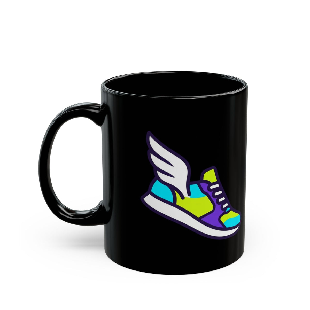 "Gas Prices Made Me a Marathon Runner" Black Ceramic Mug — Graphic