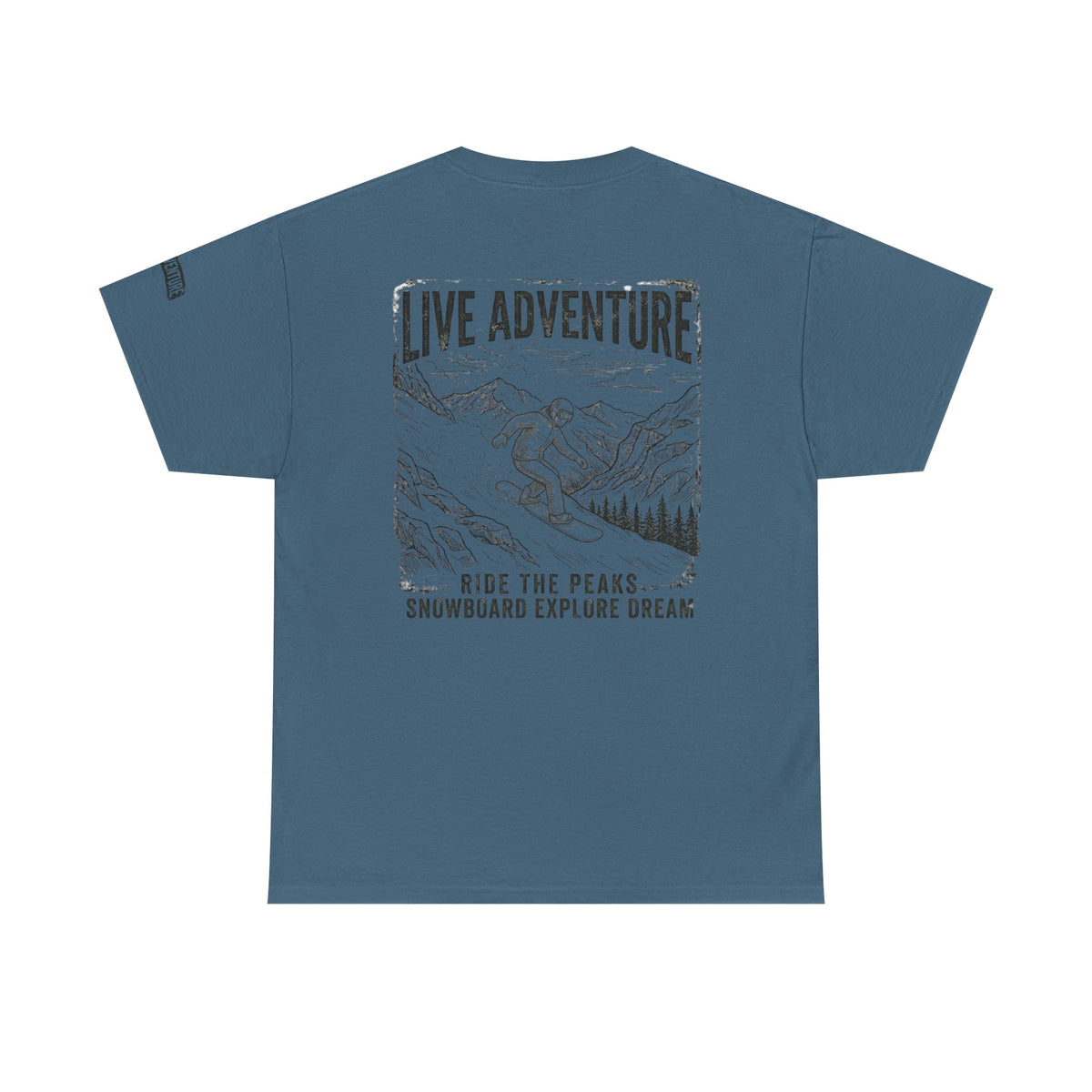 Color: Indigo Blue | Live Adventure - Snowboard Premium Graphic Tee