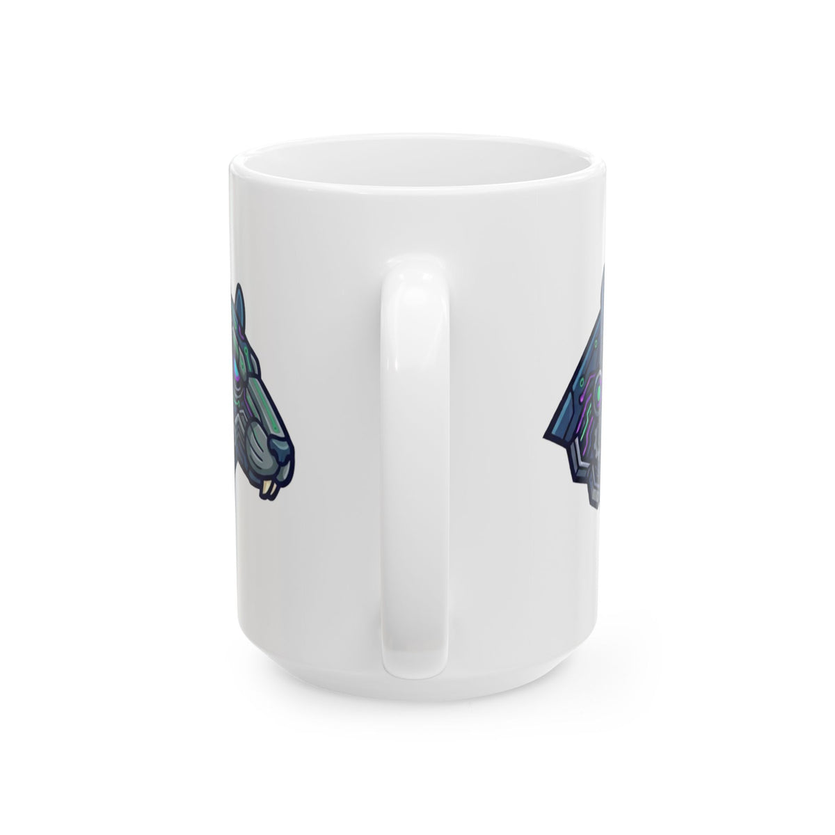"Cyber Hamster" White Ceramic Mug — Graphic