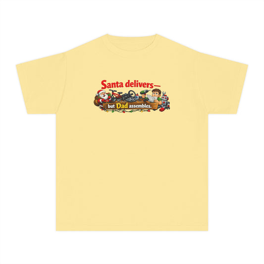 Color: Butter | Santa's Easy Job - Dad's Assembly Hell | Youth Tee — AttitudeShirts