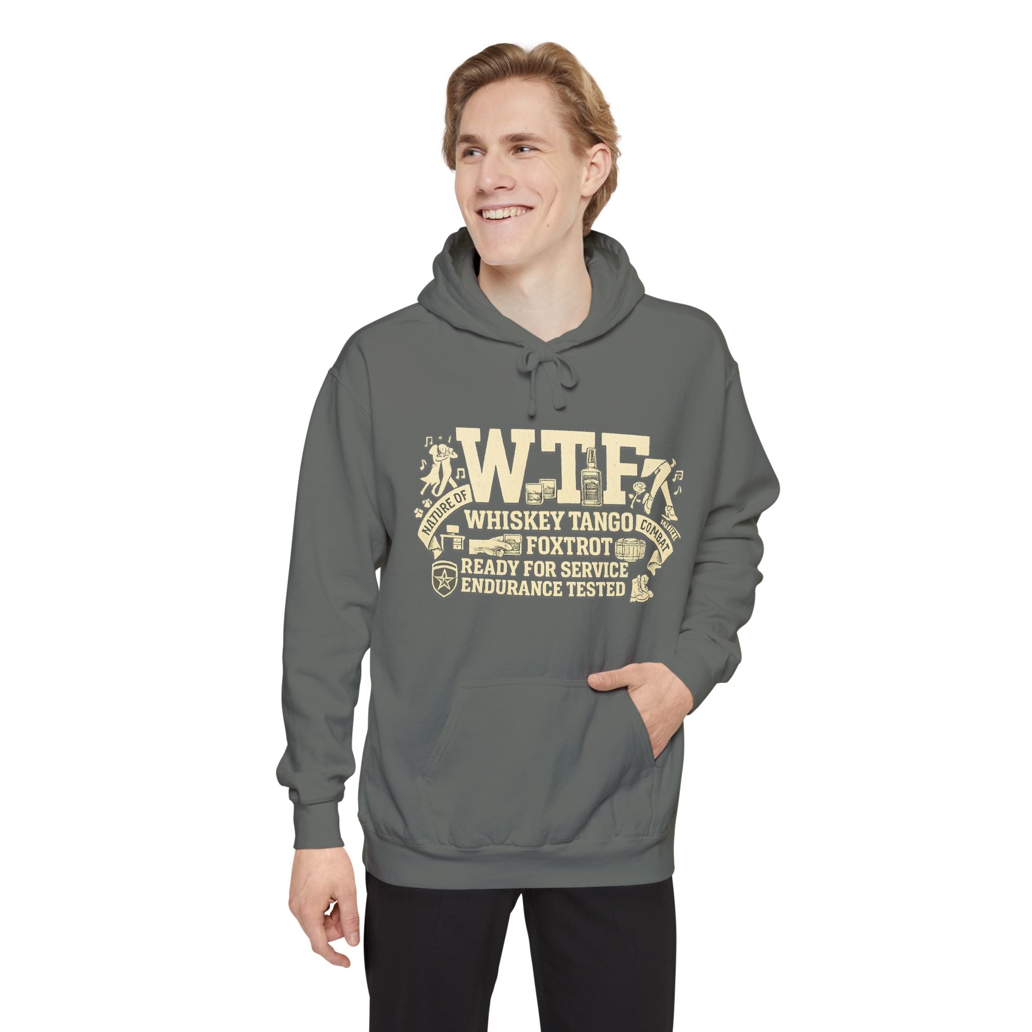 WTF Nature of Combat | Garment-Dyed Hoodie — AttitudeShirts
