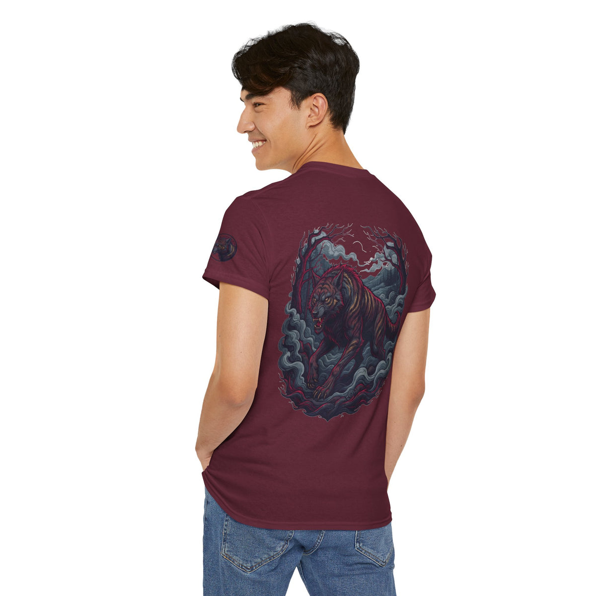 Color: Maroon | The Beast of Gévaudan (France) Premium Graphic Tee