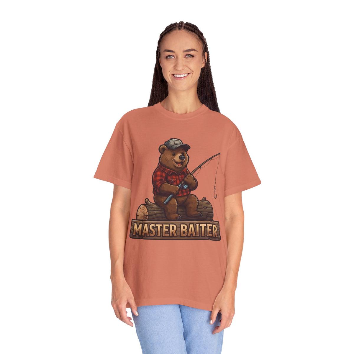 Color: Terracotta | Bear Master Baiter Unisex Garment-Dyed Tee