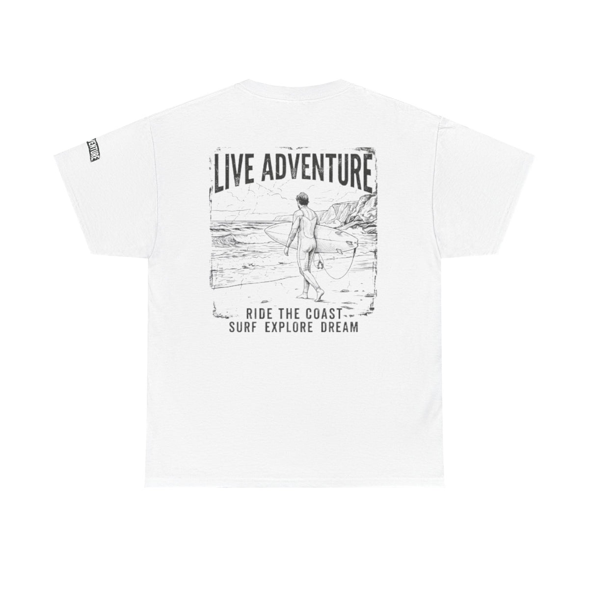Color: White | Live Adventure - Surf Premium Graphic Tee