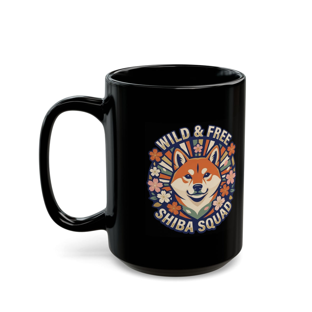 "Shiba Squad" Black Ceramic Mug