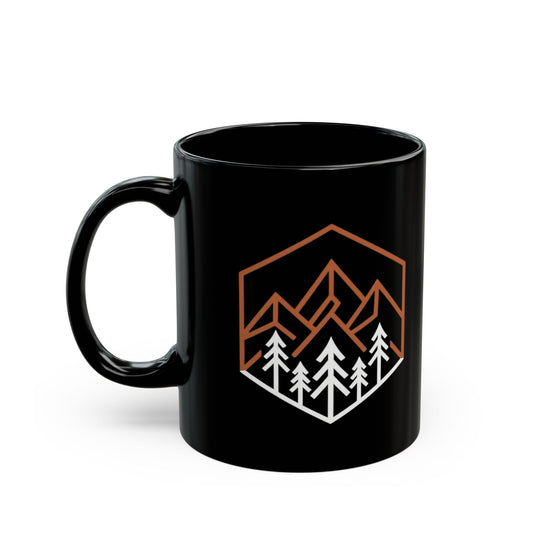 "Peaks" Black Ceramic Mug