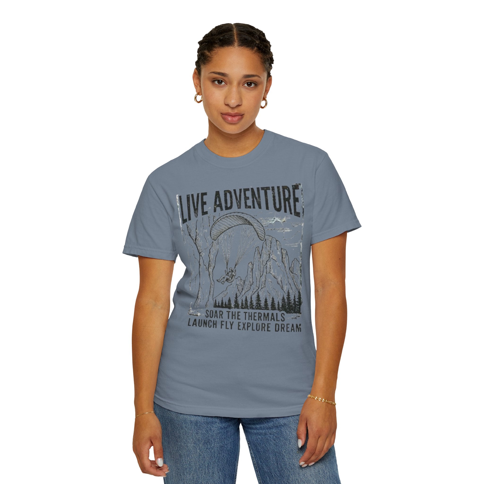 "Live Adventure - Soar the Thermals" Unisex Garment-Dyed Tee