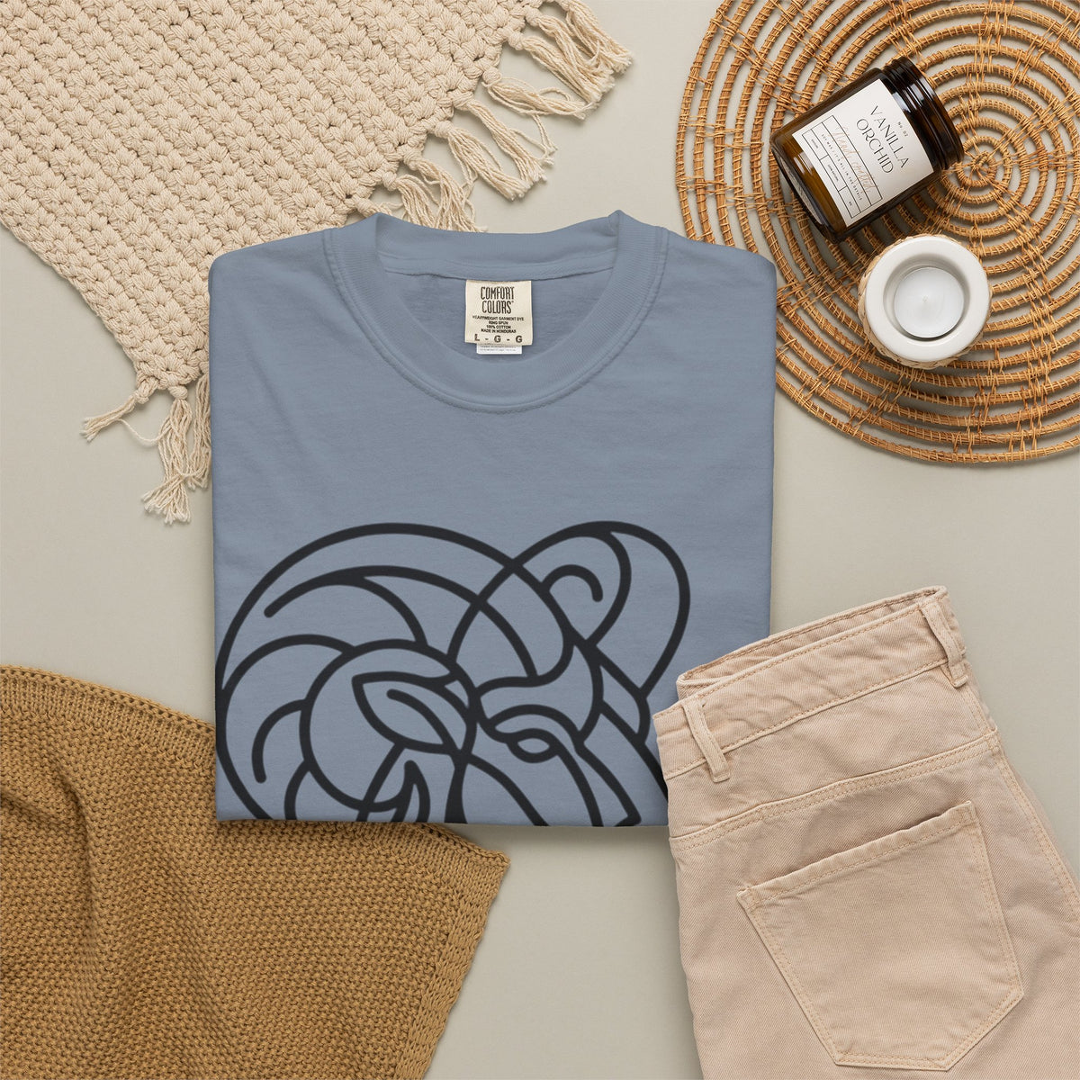 "Aries The Minimalist Ram" Unisex Garment-Dyed Tee