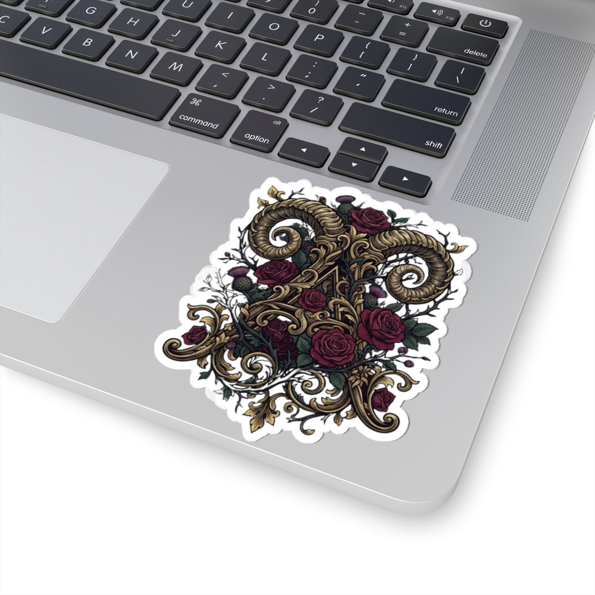 "Floral Monogram Aries" Sticker — Main