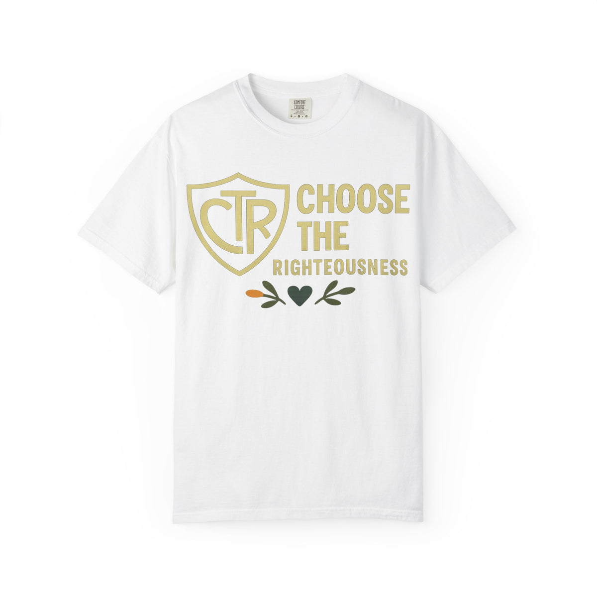 Color: White | CTR: Choose the Righteousness Unisex Garment-Dyed T-shirt