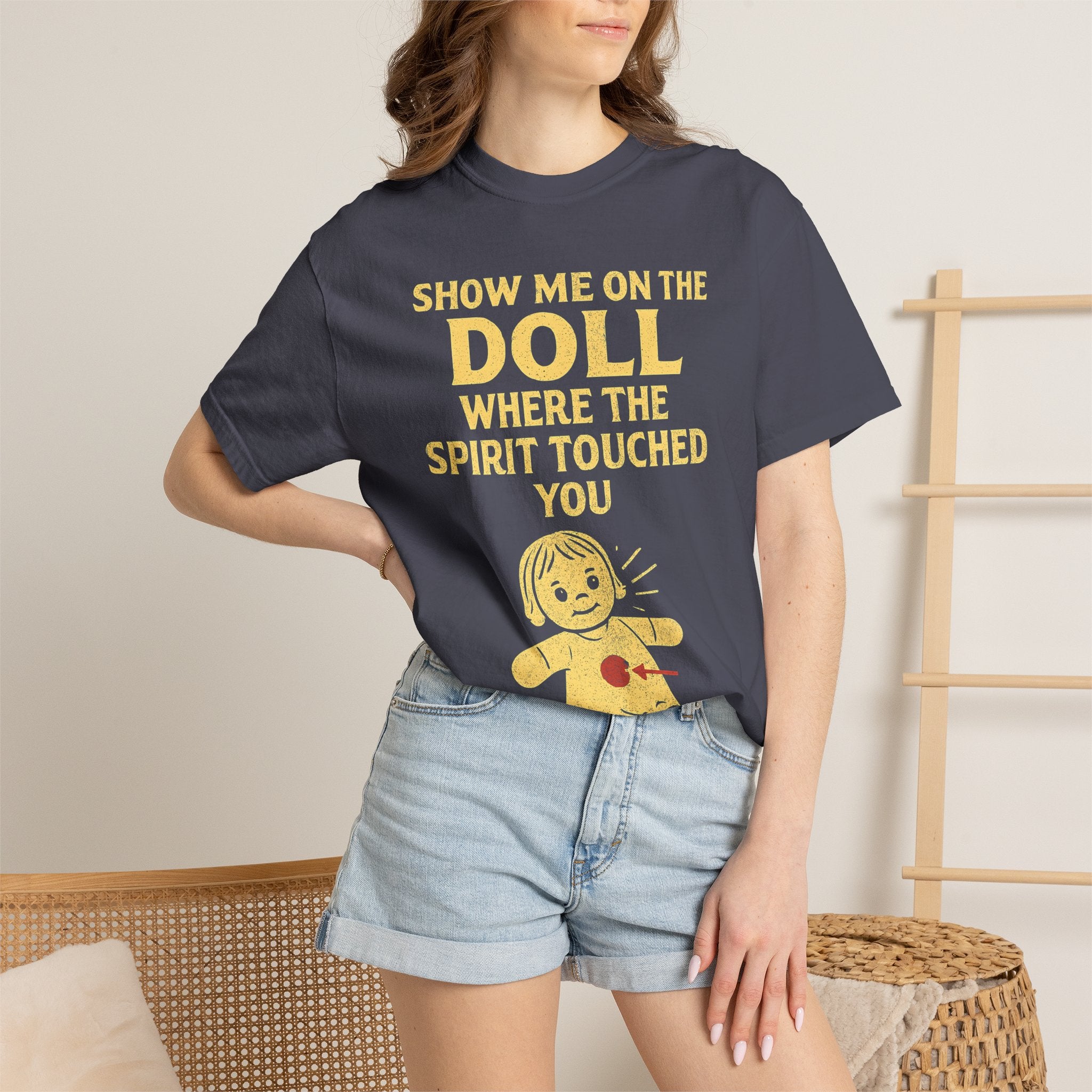 "Show Me On The Doll" Unisex Garment-Dyed T-shirt