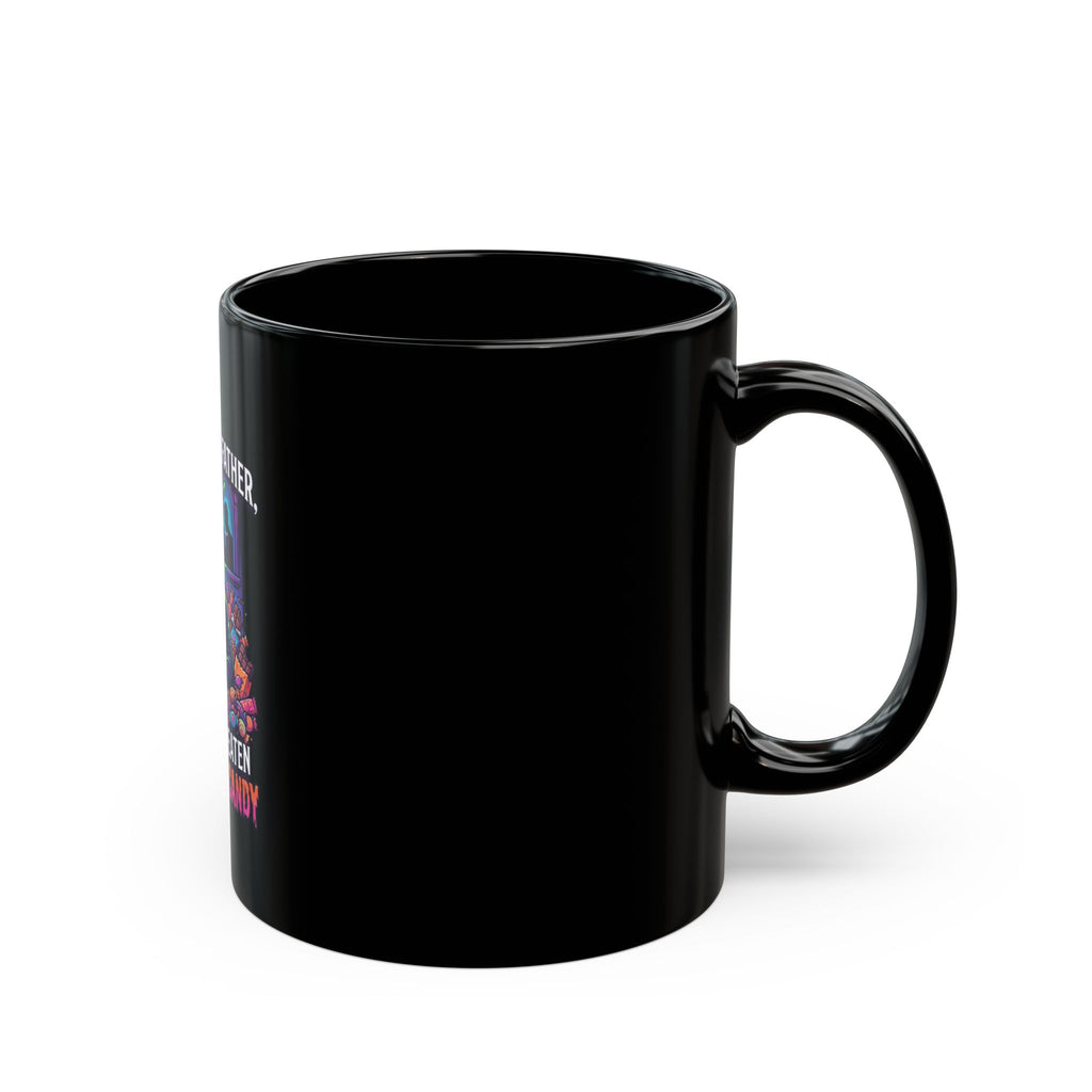 "Forgive Me Father Too Much Candy" Black Ceramic Mug