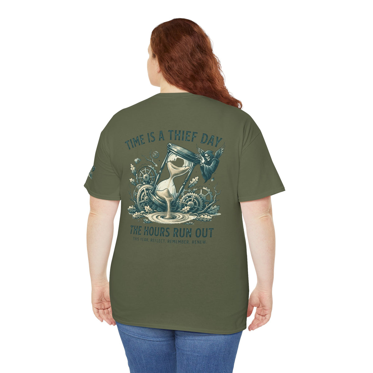Color: Military Green | Time is a Thief Premium Graphic Tee