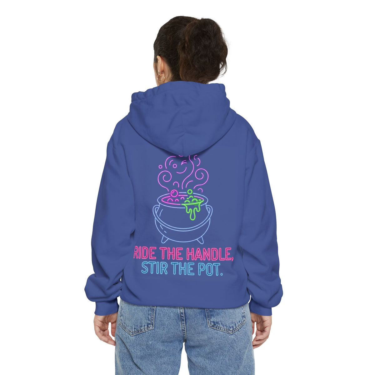 Color: Flo Blue | Ride The Handle, Stir The Pot Garment-Dyed Hoodie