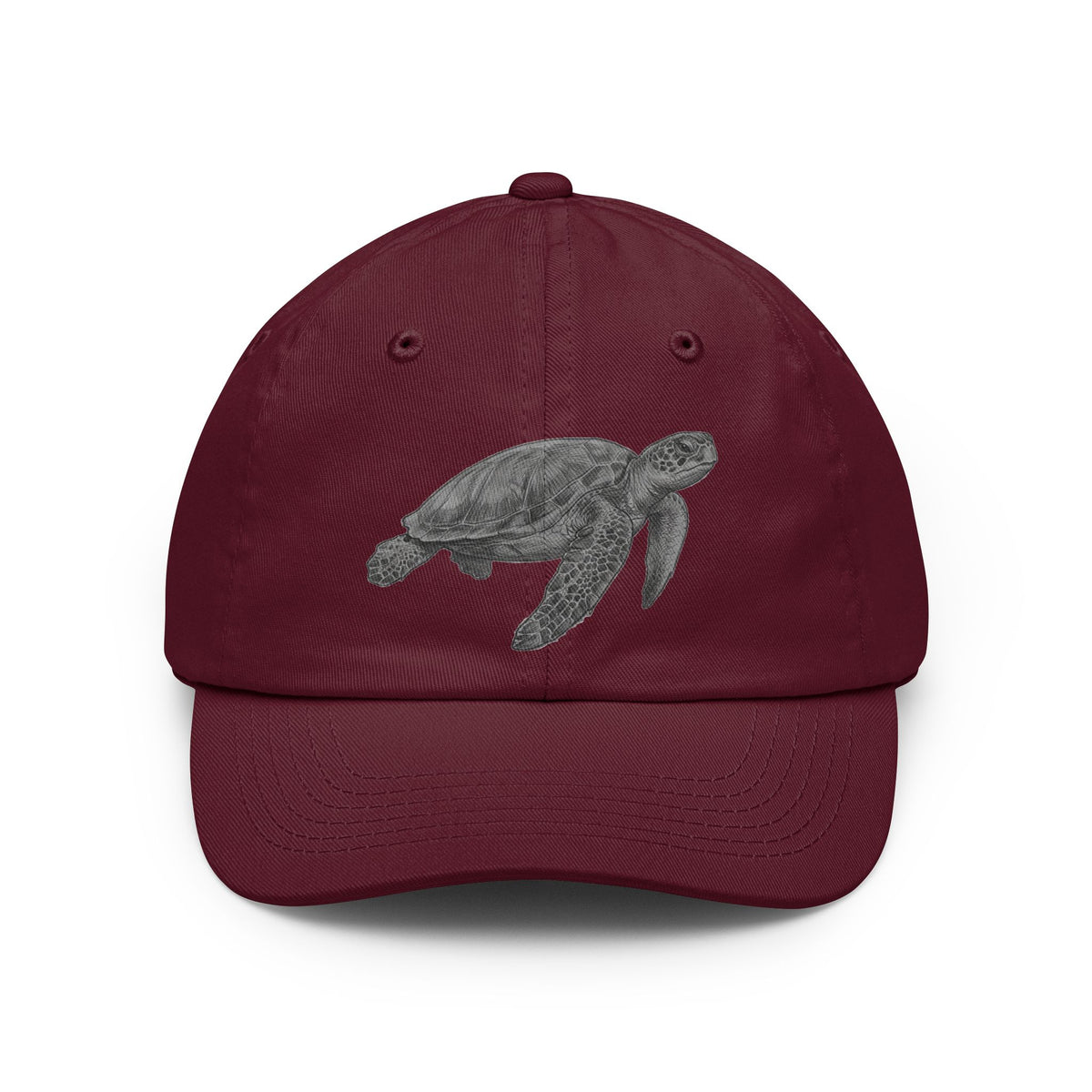 Color: Maroon | Pencil Sketch Art Sea Turtle Dad Hat