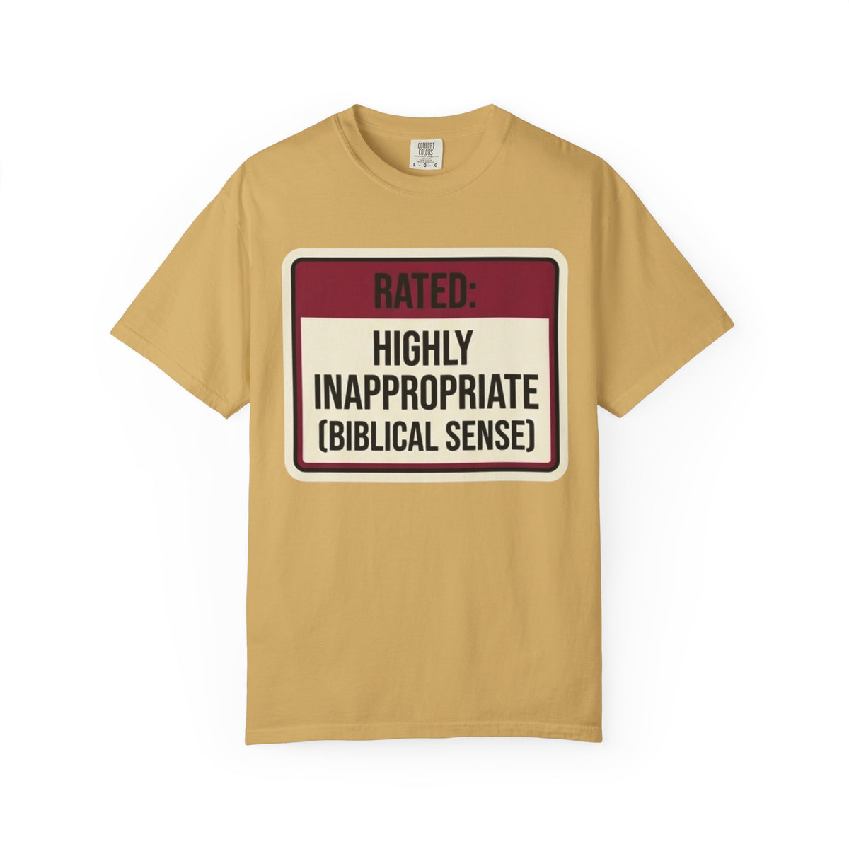 Color: Mustard | Good Book Series Highly Inappropriate Unisex Garment-Dyed Tee